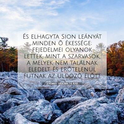 Picture 07 - Jeremiás siralmai 1:6 KAR - És elhagyta Sion leányát minden õ ékessége; - Bible Verse Picture