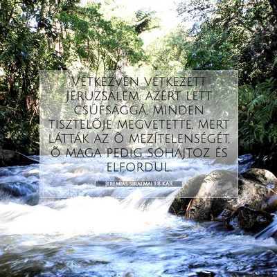 Picture 07 - Jeremiás siralmai 1:8 KAR - Vétkezvén vétkezett Jeruzsálem, azért lett - Bible Verse Picture