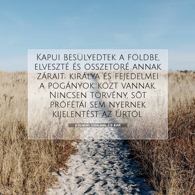 Picture 07 - Jeremiás siralmai 2:9 KAR - Kapui besülyedtek a földbe, elveszté és - Bible Verse Picture