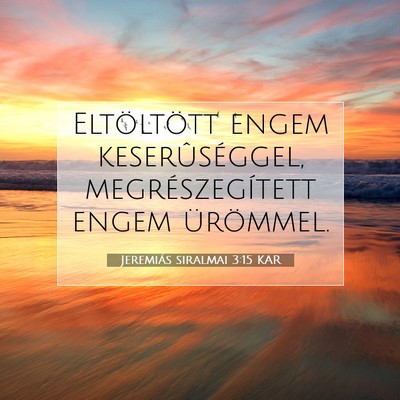 Picture 07 - Jeremiás siralmai 3:15 KAR - Eltöltött engem keserûséggel, - Bible Verse Picture