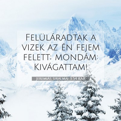 Picture 07 - Jeremiás siralmai 3:54 KAR - Felüláradtak a vizek az én fejem felett; - Bible Verse Picture