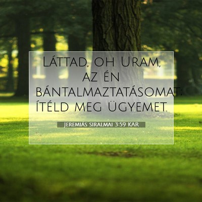 Picture 07 - Jeremiás siralmai 3:59 KAR - Láttad, oh Uram, az én bántalmaztatásomat; - Bible Verse Picture