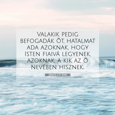 Picture 07 - János 1:12 KAR - Valakik pedig befogadák õt, hatalmat ada - Bible Verse Picture