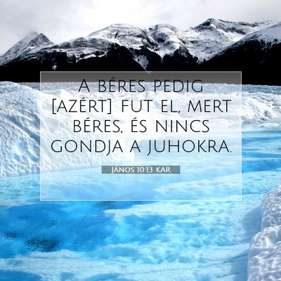 Picture 07 - János 10:13 KAR - A béres pedig [azért] fut el, mert béres, és - Bible Verse Picture