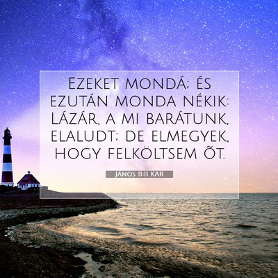 Picture 07 - János 11:11 KAR - Ezeket mondá; és ezután monda nékik: Lázár, - Bible Verse Picture
