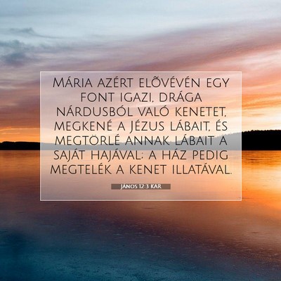 Picture 07 - János 12:3 KAR - Mária azért elõvévén egy font igazi, drága - Bible Verse Picture