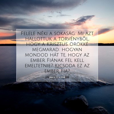Picture 07 - János 12:34 KAR - Felele néki a sokaság: Mi azt hallottuk a - Bible Verse Picture