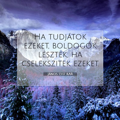 Picture 07 - János 13:17 KAR - Ha tudjátok ezeket, boldogok lesztek, ha - Bible Verse Picture