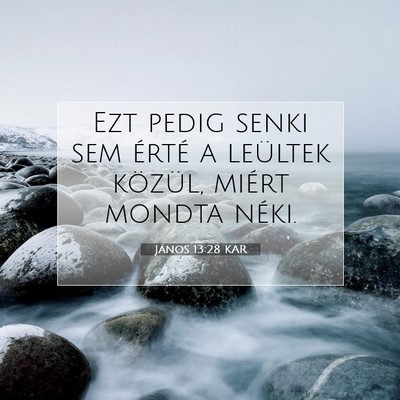 Picture 07 - János 13:28 KAR - Ezt pedig senki sem érté a leültek közül, - Bible Verse Picture