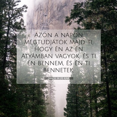 Picture 07 - János 14:20 KAR - Azon a napon megtudjátok majd ti, hogy én az - Bible Verse Picture