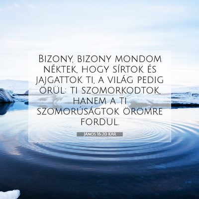 Picture 07 - János 16:20 KAR - Bizony, bizony mondom néktek, hogy sírtok és - Bible Verse Picture