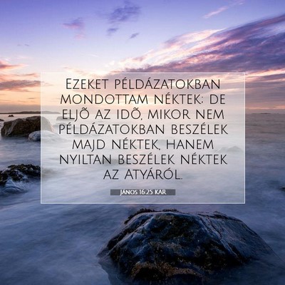 Picture 07 - János 16:25 KAR - Ezeket példázatokban mondottam néktek; de - Bible Verse Picture