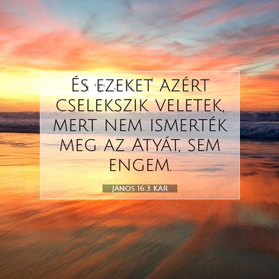Picture 07 - János 16:3 KAR - És ezeket azért cselekszik veletek, mert nem - Bible Verse Picture