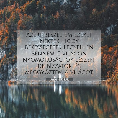 Picture 07 - János 16:33 KAR - Azért beszéltem ezeket néktek, hogy - Bible Verse Picture