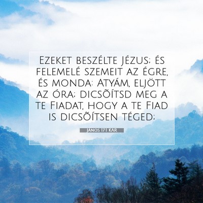 Picture 07 - János 17:1 KAR - Ezeket beszélte Jézus; és felemelé szemeit az - Bible Verse Picture