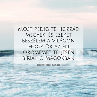Picture 07 - János 17:13 KAR - Most pedig te hozzád megyek; és ezeket - Bible Verse Picture