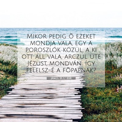 Picture 07 - János 18:22 KAR - Mikor pedig õ ezeket mondja vala, egy a - Bible Verse Picture