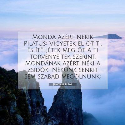 Picture 07 - János 18:31 KAR - Monda azért nékik Pilátus: Vigyétek el õt - Bible Verse Picture