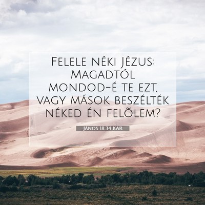 Picture 07 - János 18:34 KAR - Felele néki Jézus: Magadtól mondod-é te ezt, - Bible Verse Picture
