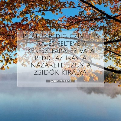 Picture 07 - János 19:19 KAR - Pilátus pedig czímet is íra, és feltevé a - Bible Verse Picture