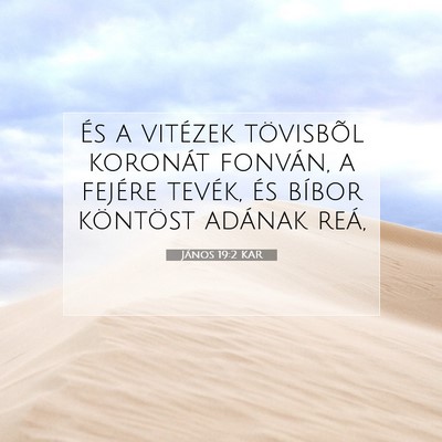 Picture 07 - János 19:2 KAR - És a vitézek tövisbõl koronát fonván, a - Bible Verse Picture