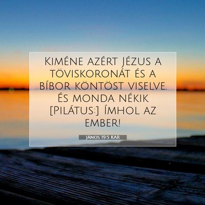 Picture 07 - János 19:5 KAR - Kiméne azért Jézus a töviskoronát és a - Bible Verse Picture
