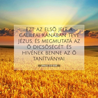 Picture 07 - János 2:11 KAR - Ezt az elsõ jelt a galileai Kánában tevé - Bible Verse Picture