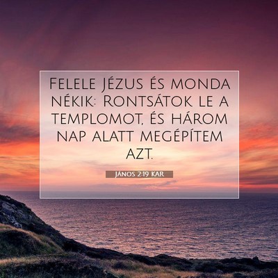 Picture 07 - János 2:19 KAR - Felele Jézus és monda nékik: Rontsátok le a - Bible Verse Picture