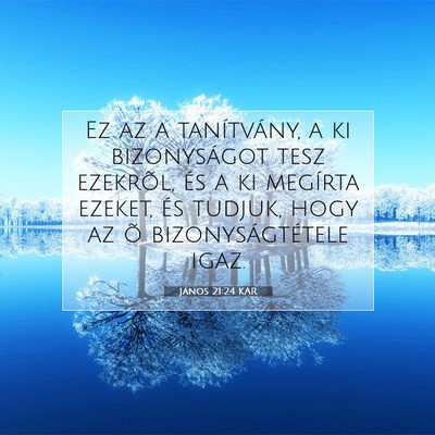 Picture 07 - János 21:24 KAR - Ez az a tanítvány, a ki bizonyságot tesz - Bible Verse Picture