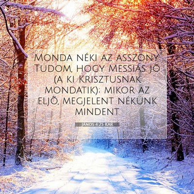 Picture 07 - János 4:25 KAR - Monda néki az asszony: Tudom, hogy Messiás jõ - Bible Verse Picture