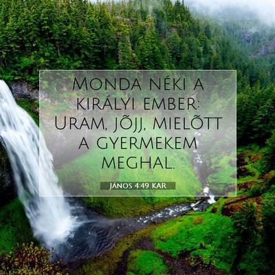 Picture 07 - János 4:49 KAR - Monda néki a királyi ember: Uram, jõjj, - Bible Verse Picture