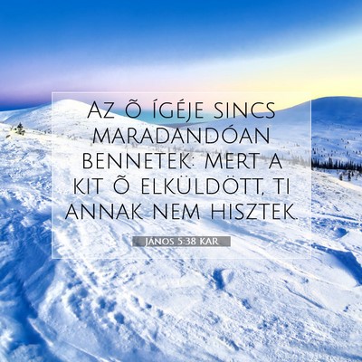 Picture 07 - János 5:38 KAR - Az õ ígéje sincs maradandóan bennetek: mert a - Bible Verse Picture