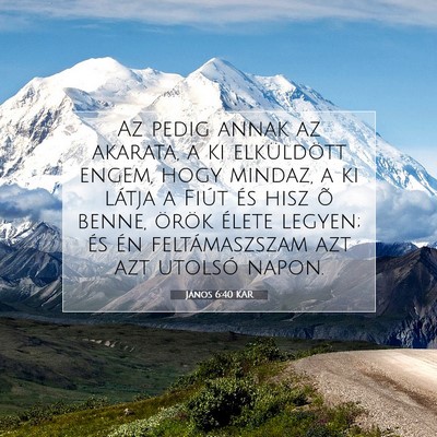 Picture 07 - János 6:40 KAR - Az pedig annak az akarata, a ki elküldött - Bible Verse Picture