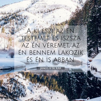 Picture 07 - János 6:56 KAR - A ki eszi az én testemet és iszsza az én - Bible Verse Picture