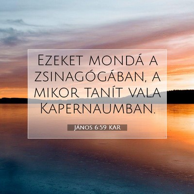 Picture 07 - János 6:59 KAR - Ezeket mondá a zsinagógában, a mikor tanít - Bible Verse Picture
