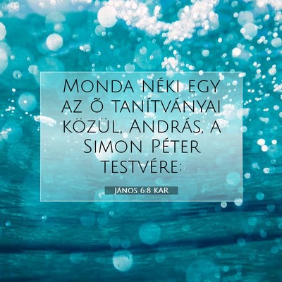 Picture 07 - János 6:8 KAR - Monda néki egy az õ tanítványai közül, - Bible Verse Picture