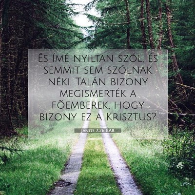 Picture 07 - János 7:26 KAR - És ímé nyiltan szól, és semmit sem szólnak - Bible Verse Picture