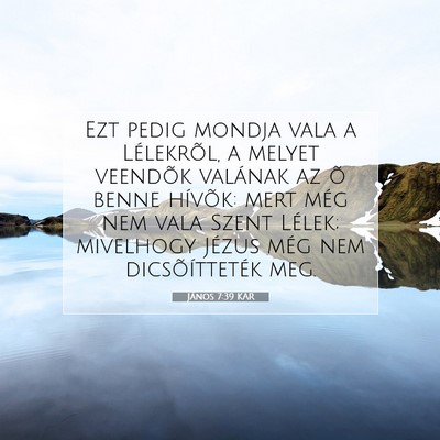 Picture 07 - János 7:39 KAR - Ezt pedig mondja vala a Lélekrõl, a melyet - Bible Verse Picture