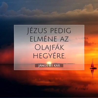 Picture 07 - János 8:1 KAR - Jézus pedig elméne az Olajfák - Bible Verse Picture
