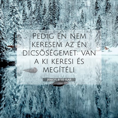 Picture 07 - János 8:50 KAR - Pedig én nem keresem az én dicsõségemet: van - Bible Verse Picture