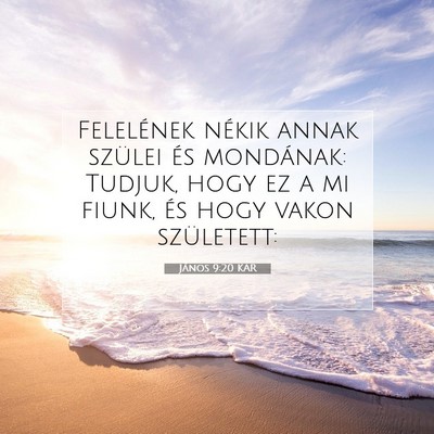Picture 07 - János 9:20 KAR - Felelének nékik annak szülei és mondának: - Bible Verse Picture