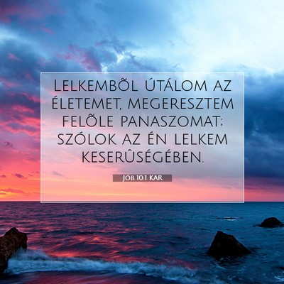 Picture 07 - Jób 10:1 KAR - Lelkembõl útálom az életemet, megeresztem - Bible Verse Picture