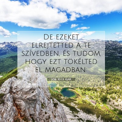 Picture 07 - Jób 10:13 KAR - De ezeket elrejtetted a te szívedben, és tudom, - Bible Verse Picture