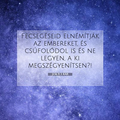 Picture 07 - Jób 11:3 KAR - Fecsegéseid elnémítják az embereket, és - Bible Verse Picture