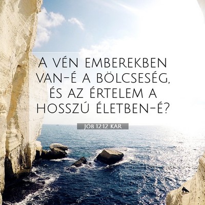 Picture 07 - Jób 12:12 KAR - A vén emberekben van-é a bölcseség, és az - Bible Verse Picture