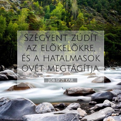 Picture 07 - Jób 12:21 KAR - Szégyent zúdít az elõkelõkre, és a - Bible Verse Picture