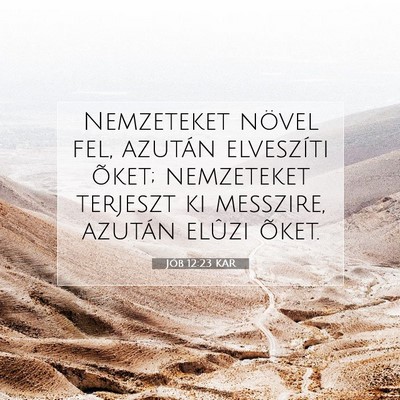 Picture 07 - Jób 12:23 KAR - Nemzeteket növel fel, azután elveszíti õket; - Bible Verse Picture
