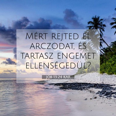 Picture 07 - Jób 13:24 KAR - Mért rejted el arczodat, és tartasz engemet - Bible Verse Picture