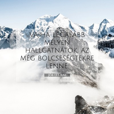 Picture 07 - Jób 13:5 KAR - Vajha legalább mélyen hallgatnátok, az még - Bible Verse Picture