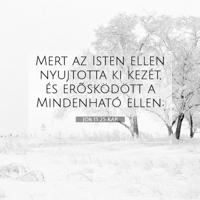 Picture 07 - Jób 15:25 KAR - Mert az Isten ellen nyujtotta ki kezét, és - Bible Verse Picture